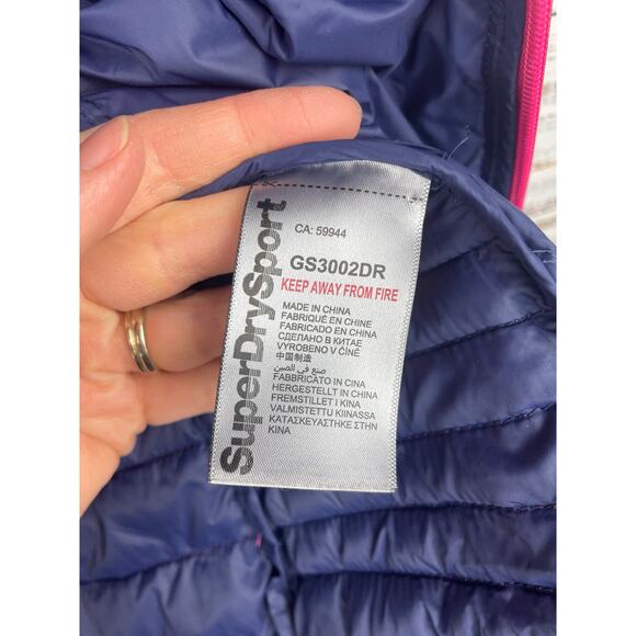 Superdry Power Fade Jacket Pink Purple Ombre Fur Lined Hood Size US 2 Ski Coat - Picture 11 of 15